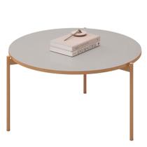 Mesa de Centro Redonda Para Sala Pé Metal Nala D04 Bali - Mpozenato