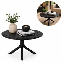 Mesa de centro redonda preta desmontável multiuso para sala jardim varanda escritório área externa e interna auxiliar la Mesa de centro redonda preta desmontável multiuso para sala jardim varanda escritório área externa e interna auxiliar la