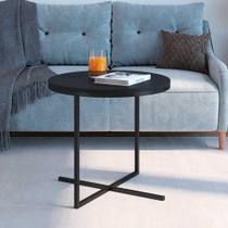 Mesa de Centro Redonda Sala de Estar 50cm x 46cm Pés em Aço