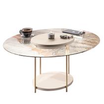 Mesa de Centro Redonda Tampo de Vidro Mindy H01 Off White - Mpozenato Mesa de Centro Redonda Tampo de Vidro Mindy H01 Off White - Mpozenato