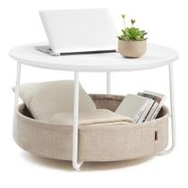 Mesa de Centro Redonda VASAGLE LILEA 75cm Branca Mesa de Centro Redonda VASAGLE LILEA 75cm Branca