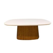 Mesa De Centro Retangular 100x60cm Madeira E Laca Branca Mesa De Centro Retangular 100x60cm Madeira E Laca Branca