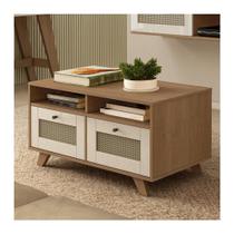 Mesa de Centro Retangular 2 Gavetas 91cm Retrô Multimóveis CR45313 Mesa de Centro Retangular 2 Gavetas 91cm Retrô Multimóveis CR45313