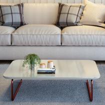 Mesa de Centro Retangular 90x50x33cm Roma Branco Rose/Off White