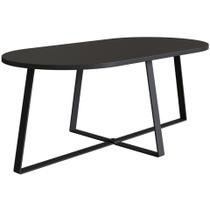 Mesa de Centro Retangular Artesano 90 cm (largura) em MDP Preto Estrutura Metálica em Aço Preto Mesa de Centro Retangular Artesano 90 cm (largura) em MDP Preto Estrutura Metálica em Aço Preto