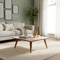 Mesa de Centro Retangular Dubai Retrô Pés Palito em MDF para Sala