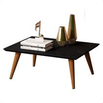 Mesa De Centro Retangular Em Madeira Para Sala Retrô Dubai