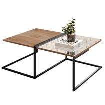 Mesa de Centro Retangular Espelho Industrial Sala Madeira