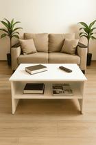 Mesa de Centro Retangular MDF Branco Mesa de Centro Retangular MDF Branco