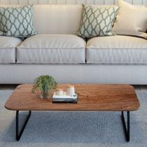 Mesa de Centro Retangular MDF Roma 90x50x33cm Marrom Preto/Cinamomo