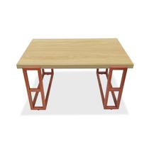 Mesa De Centro Retangular Para Sala Brienz Cobre e Jade