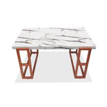 Mesa De Centro Retangular Para Sala Brienz Cobre e Vulcano Mesa De Centro Retangular Para Sala Brienz Cobre e Vulcano