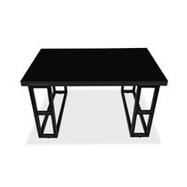 Mesa De Centro Retangular Para Sala Brienz Preto e Preto