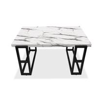 Mesa De Centro Retangular Para Sala Brienz Preto e Vulcano