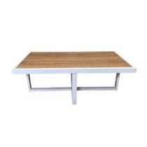 Mesa de Centro Retangular Paris Industrial Branco com MDF