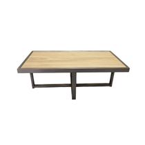 Mesa de Centro Retangular Paris Industrial Champagne com MDF Mesa de Centro Retangular Paris Industrial Champagne com MDF