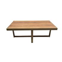 Mesa de Centro Retangular Paris Industrial Dourado com MDF