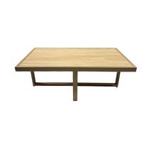 Mesa de Centro Retangular Paris Industrial Dourado com MDF