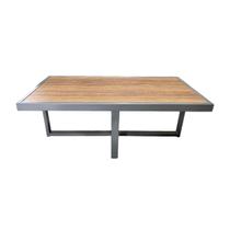 Mesa de Centro Retangular Paris Industrial Prata com MDF