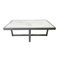 Mesa de Centro Retangular Paris Industrial Prata com MDF