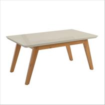 Mesa de Centro Retangular Sala de Estar Prism Off White - Patrimar Móveis