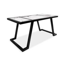 Mesa De Centro Retangular Sala Mdf Coimbra Preto e Vulcano