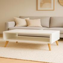 Mesa De Centro Retangular Sala Pé Palito Retrô Preto 65x35cm Cor Branco Mesa De Centro Retangular Sala Pé Palito Retrô Preto 65x35cm Cor Branco