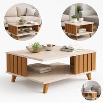 Mesa De Centro Ripada Sala Off White Classica Premium