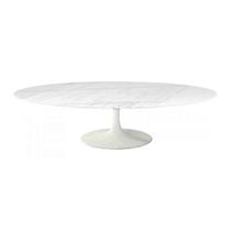 Mesa de Centro Saarinen 46cm Oval Espirito Santo 120x80cm - Base Branca Mesa de Centro Saarinen 46cm Oval Espirito Santo 120x80cm - Base Branca