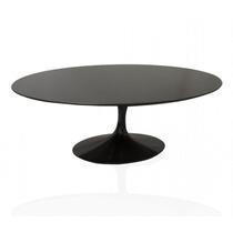 Mesa de Centro Saarinen Oval 137x90 cm Madeira Base Preta - Eero Saarinen