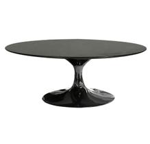 Mesa de Centro Saarinen Redonda 124 cm Madeira Base Preta