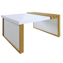 Mesa De Centro Safira - Sala De Estar - Branco/Nature Mesa De Centro Safira - Sala De Estar - Branco/Nature