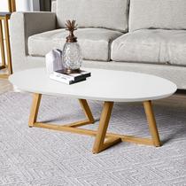 Mesa de Centro Sala Classic Oval com Pés em Madeira Maciça Loja Inova BR
