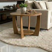 Mesa de Centro Sala de Estar Canadá com Base Clássica Curva Castanho