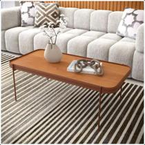 Mesa de Centro Sala de estar Melin P 87x44 Nature Com Pes Metal Cobre