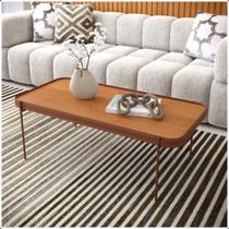 Mesa de Centro Sala de estar Melin P 87x44 Nature Com Pes Metal Cobre