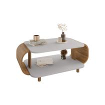 Mesa de Centro Sala Floripa com Pés de Madeira Maciça