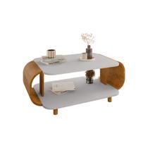 Mesa de Centro Sala Floripa com Pés de Madeira Maciça