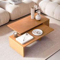 Mesa De Centro Sala Gemini Moderna Retangular Baixa Modular Apoio