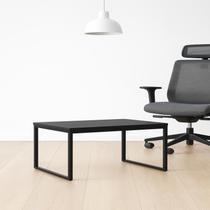 Mesa De Centro Sala Industrial Retangular Ferro E Madeira cor preto