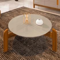 Mesa De Centro Sala Lizz Redonda Pés Madeira Maciça Mesinha Mesa De Centro Sala Lizz Redonda Pés Madeira Maciça Mesinha