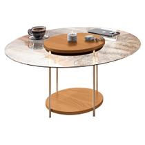 Mesa de Centro Sky Redonda com Tampo de Vidro - HB Móveis