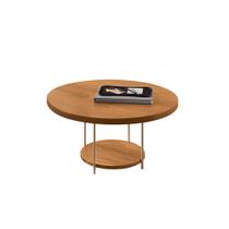 Mesa de Centro Sky Sala de Estar com Tampo MDF Pés em Aço Cinamomo G26 - Hb Móveis