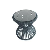 Mesa De Centro Sol Em Corda Náutica E Base Em Alumínio Cinza 70cm Cinza - Cor: Cinza Mesa De Centro Sol Em Corda Náutica E Base Em Alumínio Cinza 70cm Cinza - Cor: Cinza