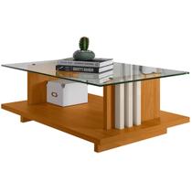 Mesa de Centro Tampo Vidro Retangular Foz