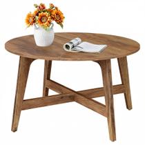 Mesa de Centro VASAGLE MAEZO 80 cm Redonda Marrom Mel Mesa de Centro VASAGLE MAEZO 80 cm Redonda Marrom Mel