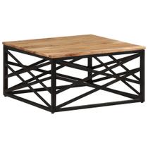Mesa de Centro vidaXL de Madera Maciza de Acacia con Patas de Acero Fundido Mesa de Centro vidaXL de Madera Maciza de Acacia con Patas de Acero Fundido