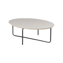 Mesa de Centro Viena Oval 90 x 70cm Pé Preto