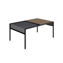 Mesa de Centro York 80cm Estrutura Preto Fosco - Hanover