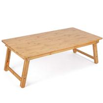Mesa de chão Nnewvante de bambu dobrável e ajustável 90 x 45 cm